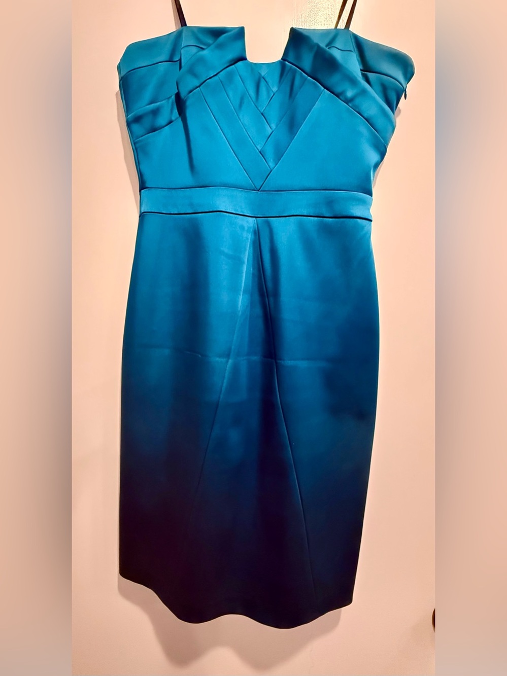Laundry Elegant Teal Cocktail Dress with Structured Bodice- see notes